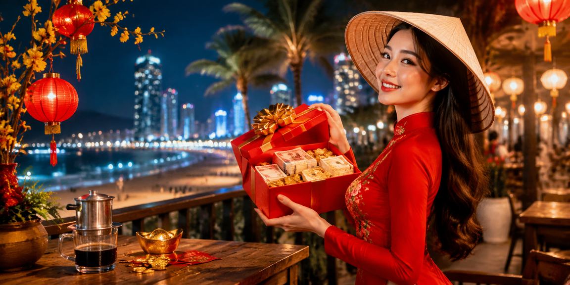 Người chơi cá cược tại Nha Trang với nón lá truyền thống
