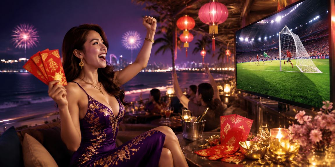 Lồng đèn và phong bao lì xì đỏ trong casino Nha Trang